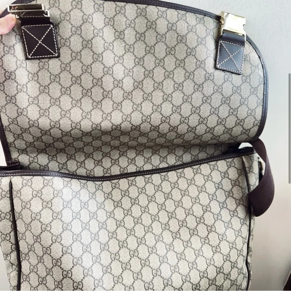 Gucci Imprime Shoulder Cross Bag GG PVC leather brown beige